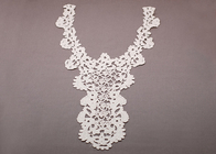 Κεντήματα Ruffle Λευκή βαμβακερή Crochet Lace κολλάρο Motif για Lace επάνω
