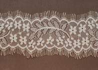 Άσπρο βαμβάκι OEM λουλούδι διακοσμητικά Eyelash Scalloped Lace ψαλίδισης ιστού