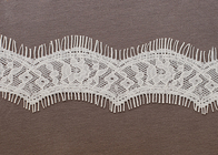 Προσαρμοσμένη OEM Crochet ελεφαντόδοντου βαμβάκι κύμα Eyelash Lace Trim ύφασμα για τις γυναίκες