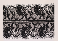 Ευρεία κεντημένο OEM Crochet μαύρο βαμβάκι κύμα Eyelash Lace Trim για τις γυναίκες