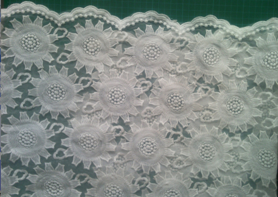 κεντημένο βαμβάκι υφάσματος δαντελλών 80cm organza για τα γαμήλια φορέματα