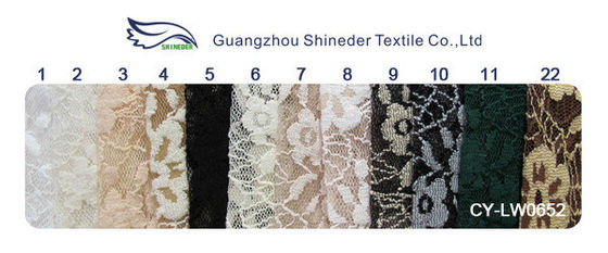 Floral βουρτσισμένη ελαστική Stretchable ΑΖΩΤΟΥΧΑ ελεύθερη βαφή Κύπρος-LW0652 ελεφαντόδοντου υφάσματος δαντελλών