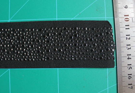 μαύρα ελαστικά Webbing 5cm νάυλον και Spandex με Rhinestone