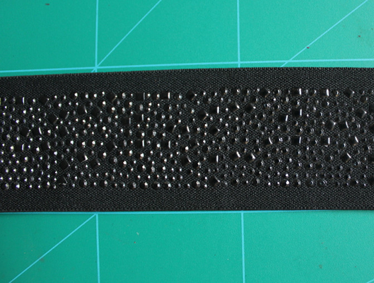 μαύρα ελαστικά Webbing 5cm νάυλον και Spandex με Rhinestone