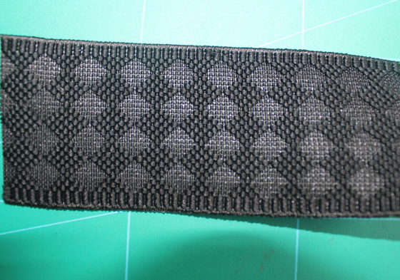 Νάυλον/Webbing διαμαντιών Spandex μαύρο ελαστικό σχέδιο ρόμβων για τις τσάντες