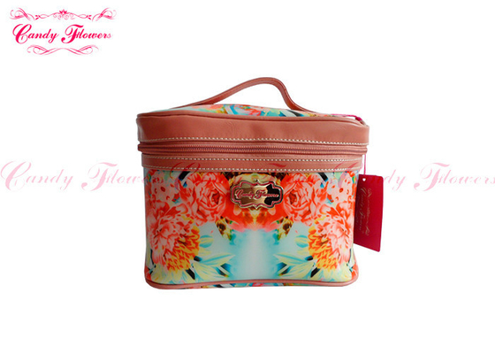 Προσαρμοσμένος μικρός δίνει επάνω τα Floral επιχειρήματα καλλυντικών ταξιδιού τσαντών καμβά