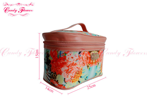 Προσαρμοσμένος μικρός δίνει επάνω τα Floral επιχειρήματα καλλυντικών ταξιδιού τσαντών καμβά