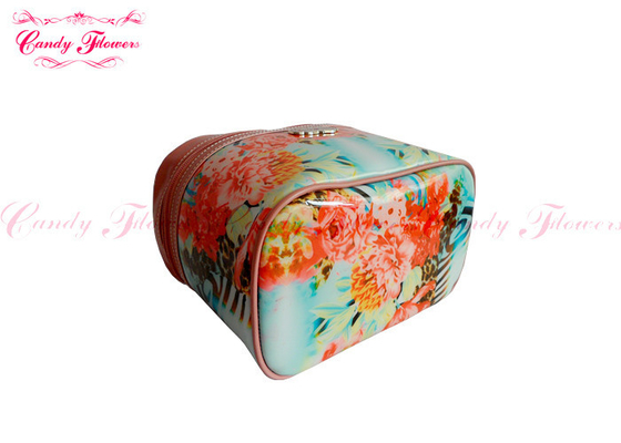 Προσαρμοσμένος μικρός δίνει επάνω τα Floral επιχειρήματα καλλυντικών ταξιδιού τσαντών καμβά