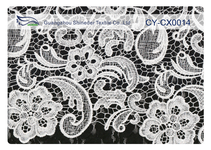 Κεντημένο ύφασμα δαντελλών cOem/συνήθειας ODM νάυλον για το φόρεμα Κύπρος-CX0014
